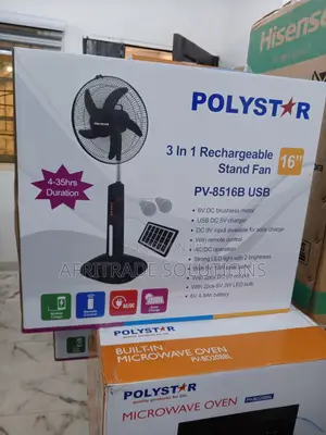 Polystar 3 in 1 Rechargeable Standing Fan 16 Inches