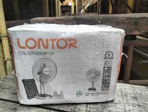Lontor 12" Rechargeable Table Fan With Solar Panel
