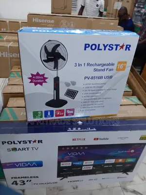 New Durable Polystar 16 Inches Rechargeable Fan PV-8516B