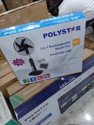 Polystar 16 Inches Rechargeable Fan PV-8516B With Remote