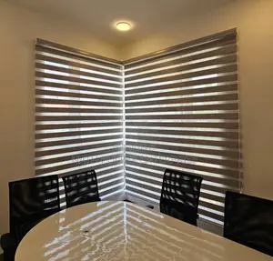 Wooden Brown Zebra Blind