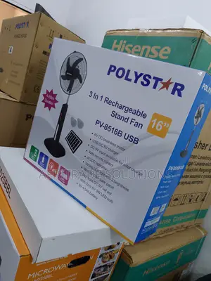 Efficient Polystar 16" Rechargeable Fan- Five Speed Blade