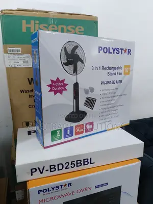 Best Polystar 16" Rechargeable Fan- Five Speed Blade