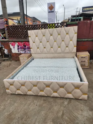 Quality 6by6 Upholstery Padded Bed Frame With Two Bed Sides
