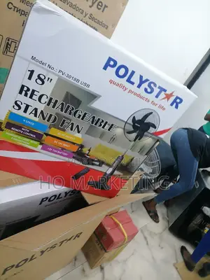 Low Noise Polystar 18" Rechargable Stand Fan [Pv-3018b]