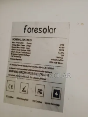 Original 670 W Mono Solar Foresolar