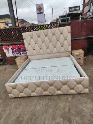 Quality 6by6 Upholstery Padded Bed Frame With Two Bed Sides