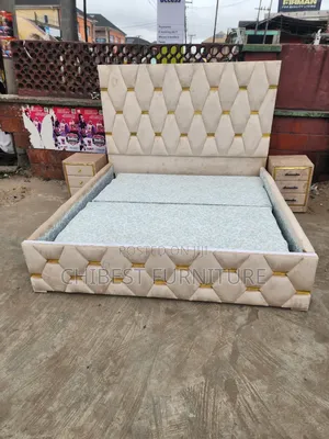 Quality 6by6 Upholstery Padded Bed Frame With Two Bed Sides