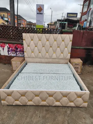 Quality 6by6 Upholstery Padded Bed Frame With Two Bed Sides