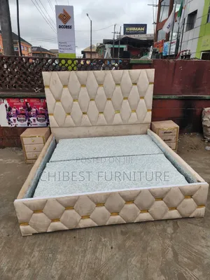 Quality 6by6 Upholstery Padded Bed Frame With Two Bed Sides