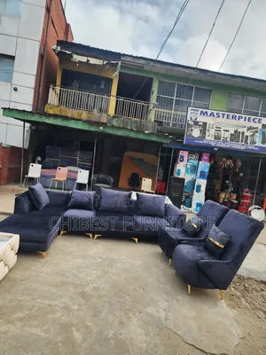 Quality L-Shaped Upholstery Padded Sofa With Two Singles