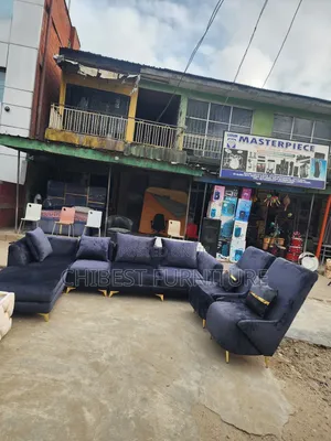 Quality L-Shaped Upholstery Padded Sofa With Two Singles