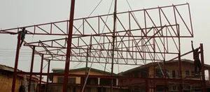 Warehouse Steel Construction; Structural Columns and Roofing