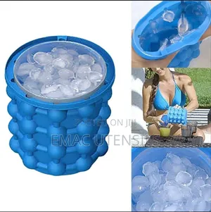 2in1silicon Ice Bucket Ice Mold With Lid for Freezing Drinks
