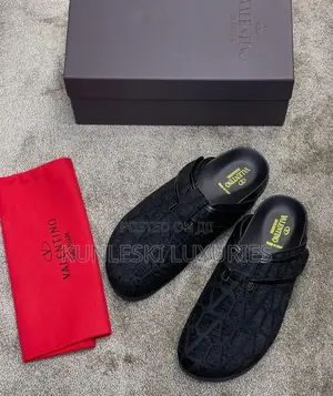 Original Valentino Garavani Monogram Black Clogs