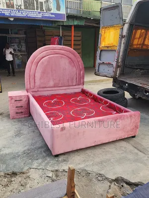 Quality 4.5by6 Upholstery Padded Bed Frame With One Bed Side