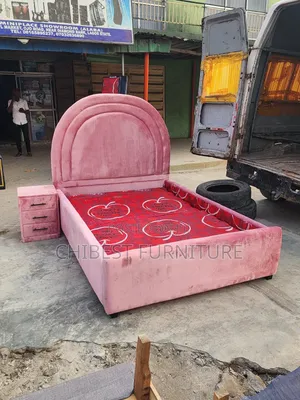 Quality 4.5by6 Upholstery Padded Bed Frame With One Bed Side