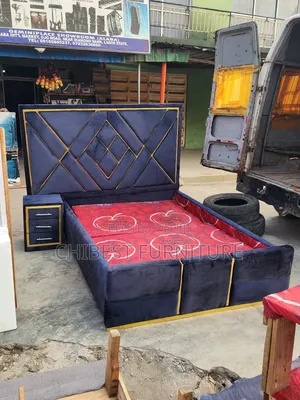 Quality 4.5by6 Upholstery Padded Bed Frame With One Bed Side