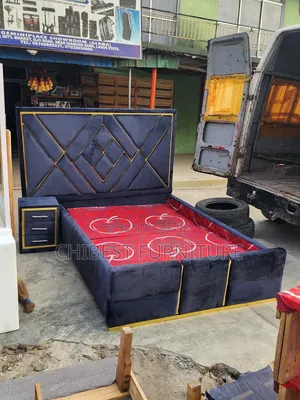 Quality 4.5by6 Upholstery Padded Bed Frame With One Bed Side
