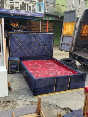 Quality 4.5by6 Upholstery Padded Bed Frame With One Bed Side