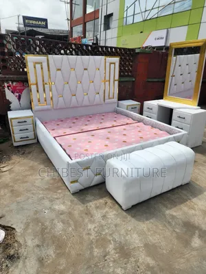Quality 6by6 Complete Set of Leather Upholstery Padded Bed