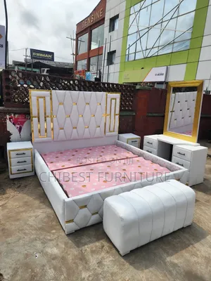6by6 Complete Set of Leather Upholstery Padded Bed Frame