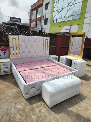 Quality 6by6 Complete Set of Leather Upholstery Padded Bed