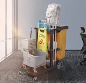 Heavy Duty Cleaning Utility Cart / Hotel Cleaning Trolley