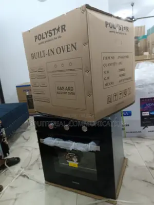 Polystar 65liters Electric Gas Built- In Oven Black