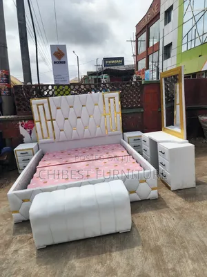 6by6 Complete Set of Leather Upholstery Padded Bed Frame