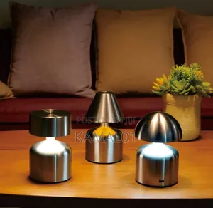 Portable Metal Table Lamp, Rechargeable Battery Desk Lamp