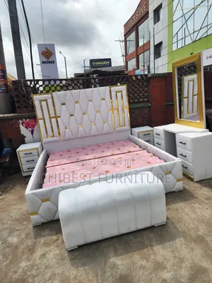 6by6 Complete Set of Leather Upholstery Padded Bed Frame
