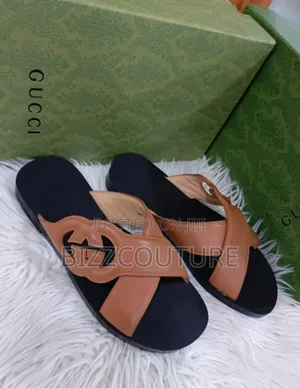 Original Gucci Leather Slippers Available in Store
