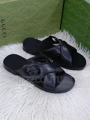 Original Gucci Leather Slippers Available in Store