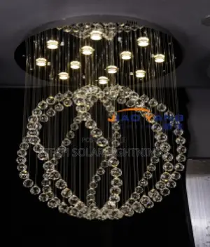 Modern Luxury Living Room Staircase Dropping Chandelier