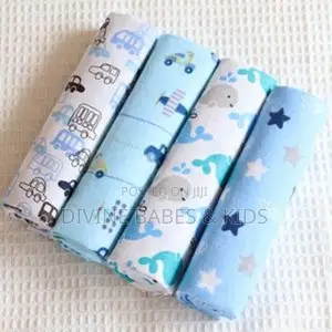 4 Piece Baby Receiving Blankets and Fla