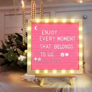 Changeable Heart Felt Letter Board With Lights - 10x10inches