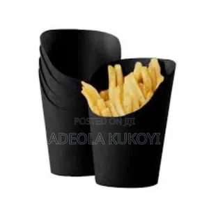 16oz Black Fries Cup - 1000pcs