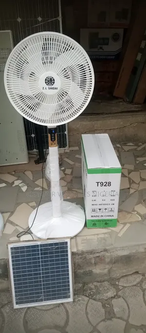 Dc/Ac Oscillation Solar Rechargable Standing Fan 18",Usb Pot