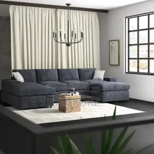 Pleated Velvet Upholstered Living Room Sectional Sofa