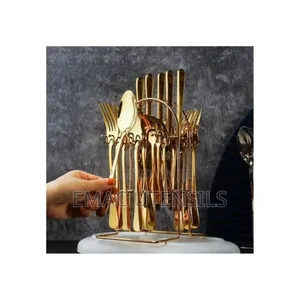 24pcs Gold Plated Cutlery Set USA (Spoon, Fork and Knife