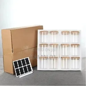 Airtight Spices Container With Stickers and Pen - 12pcs.