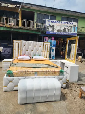 6by6 Complete Set of Leather Upholstery Padded Bed Frame