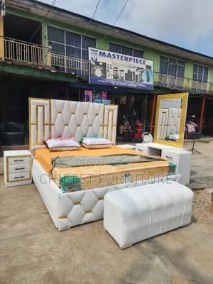6by6 Complete Set of Leather Upholstery Padded Bed Frame