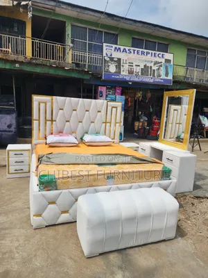 6by6 Complete Set of Leather Upholstery Padded Bed Frame