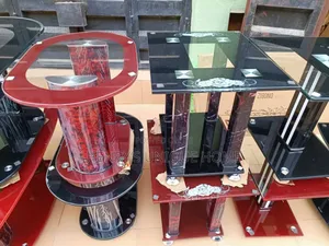 Side Stools Glass Table
