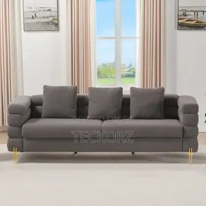 Modern Gray Velvet Living Room Sofa Set