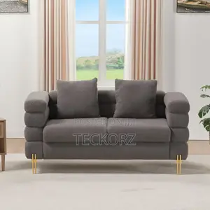 Modern Gray Velvet Living Room Sofa Set
