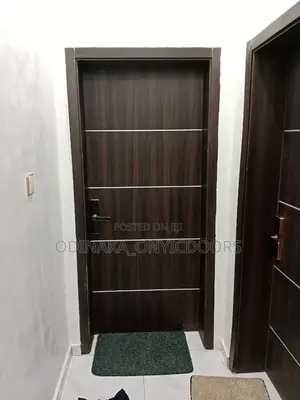 2100 By 900 Hdf Wooden Door (Brown And Black Stripes Design)