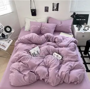 Lilac Cotton Bedsheets With Pillow Case